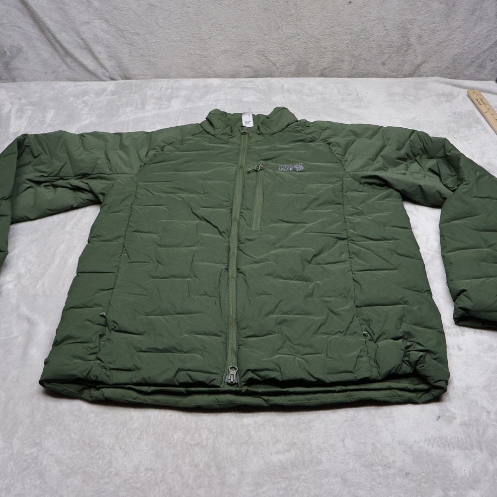 Mountain Hardwear Down Jacket Mens Large Green Stretchdown Insulated Puffer Warm
